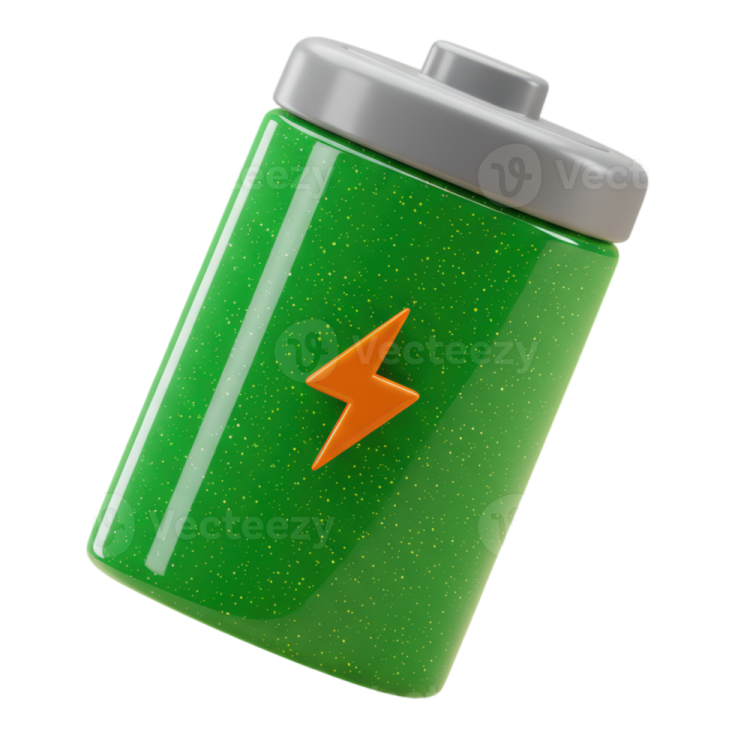 a green lighter with an orange lightning on it