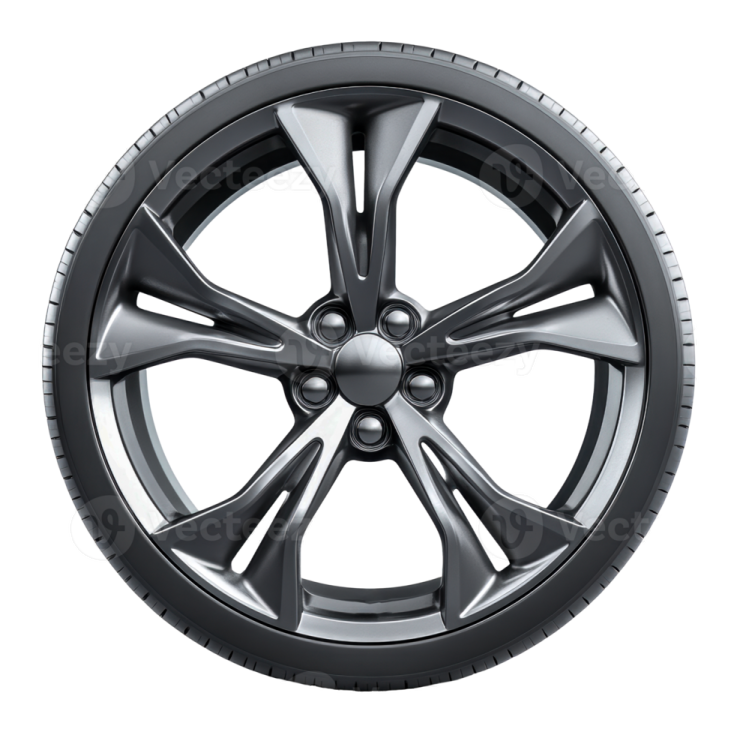 a car wheel on a white background