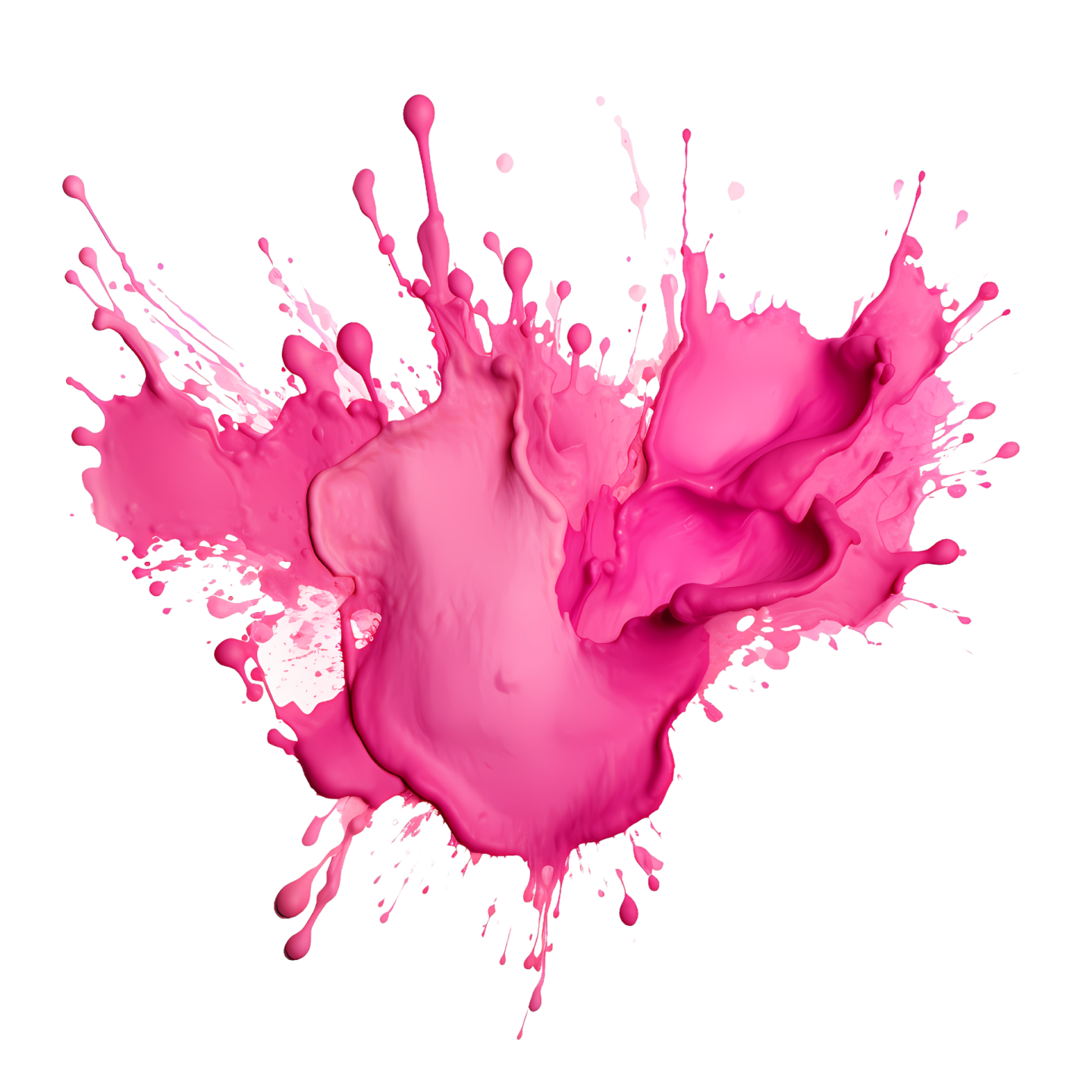 pink paint splashs on white background