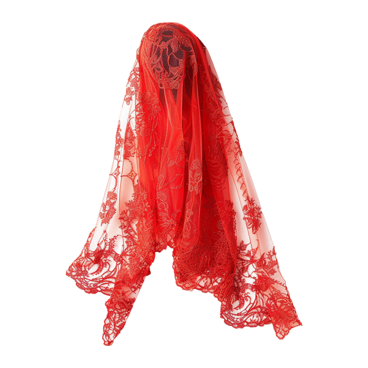 a red scarf on a white background