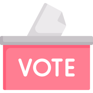 a voting box with the word vote on it