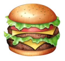 a hamburger is shown in this image