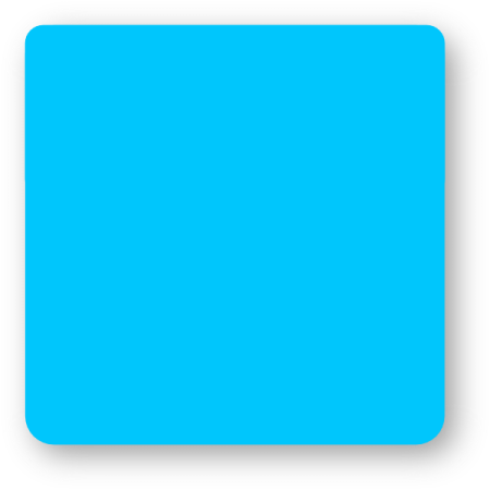 a blue square sticker on a white background
