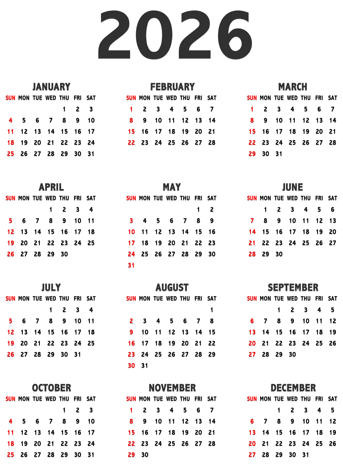 a 2020 calendar with the holidays on it