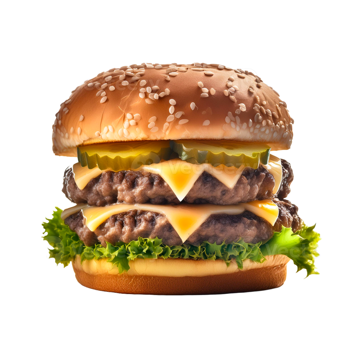 a hamburger with cheese and lete on it