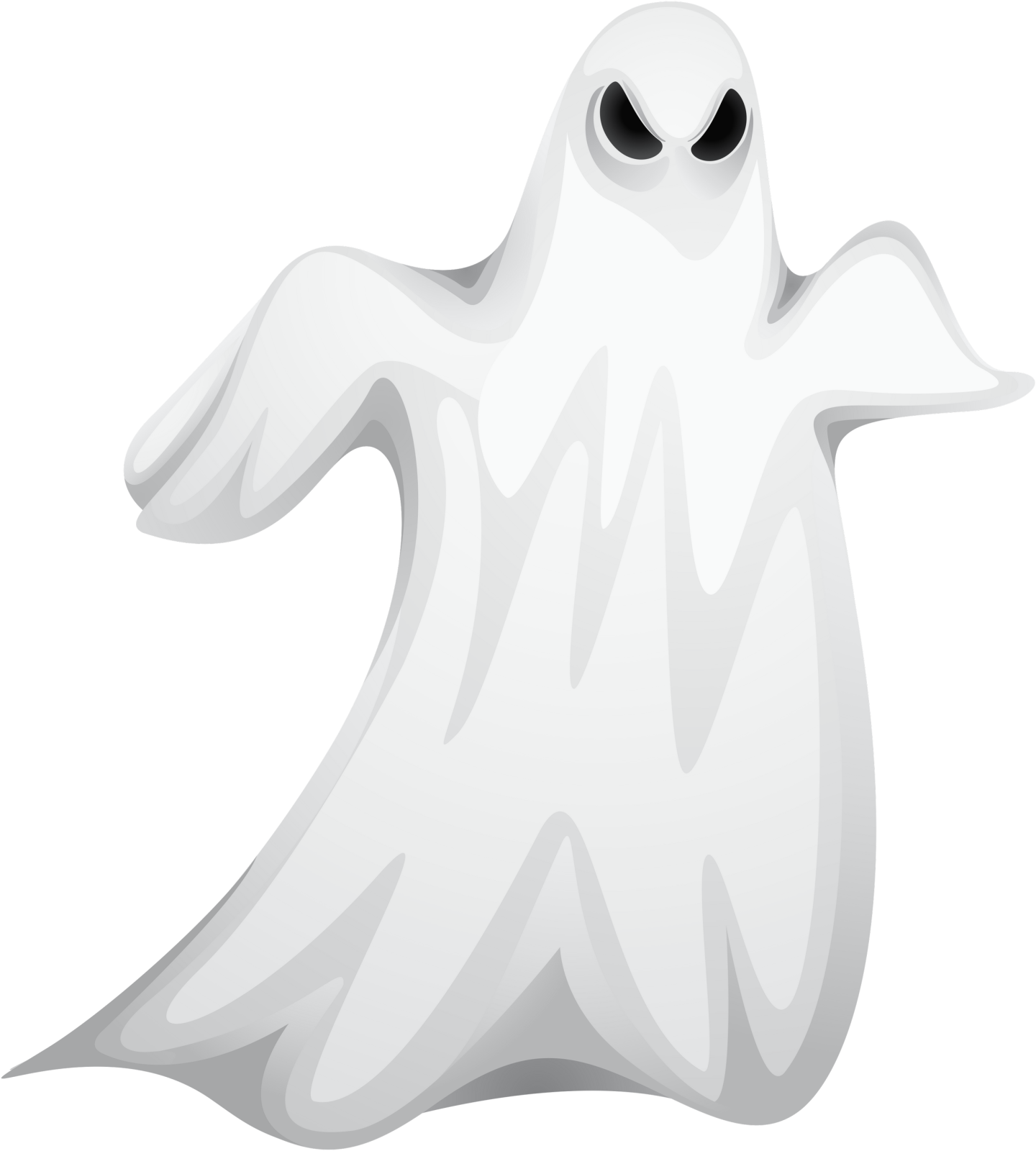 a white ghost with black eyes and a black nose