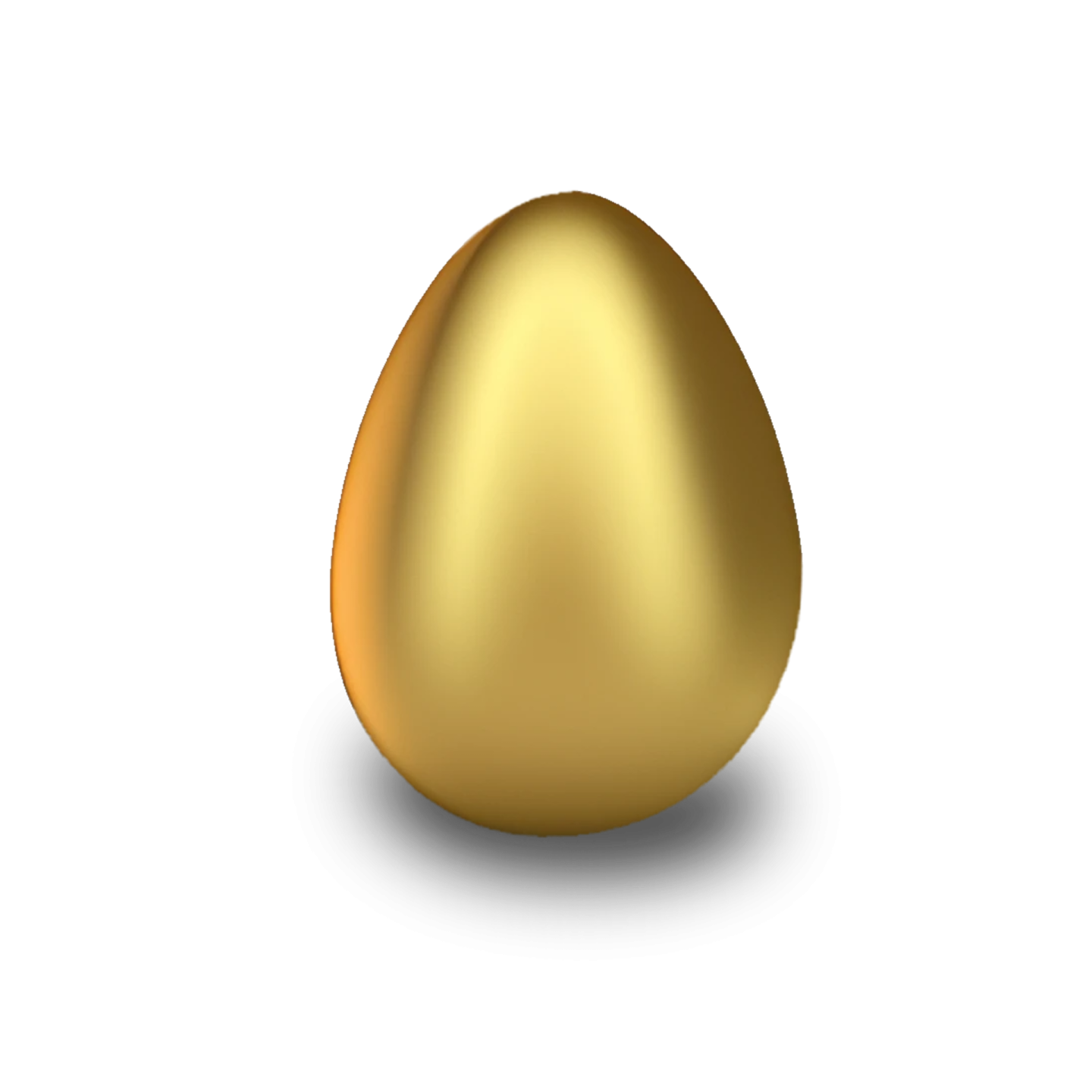 a golden egg on a white background