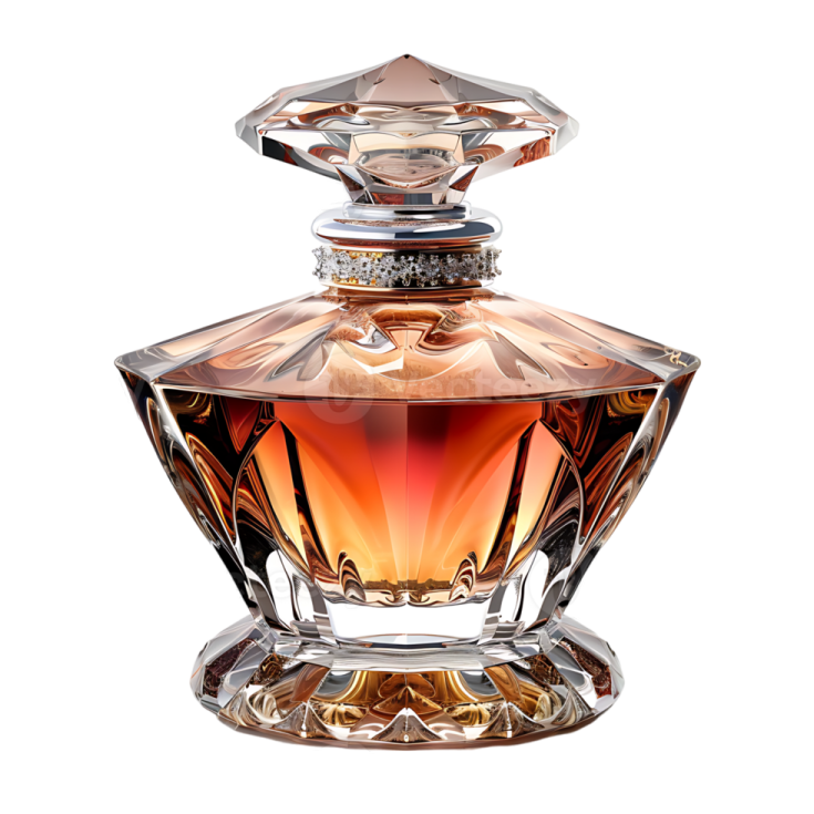 a bottle of perfume on a white background