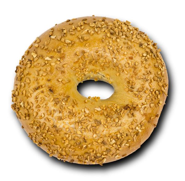 a donut with nuts on it