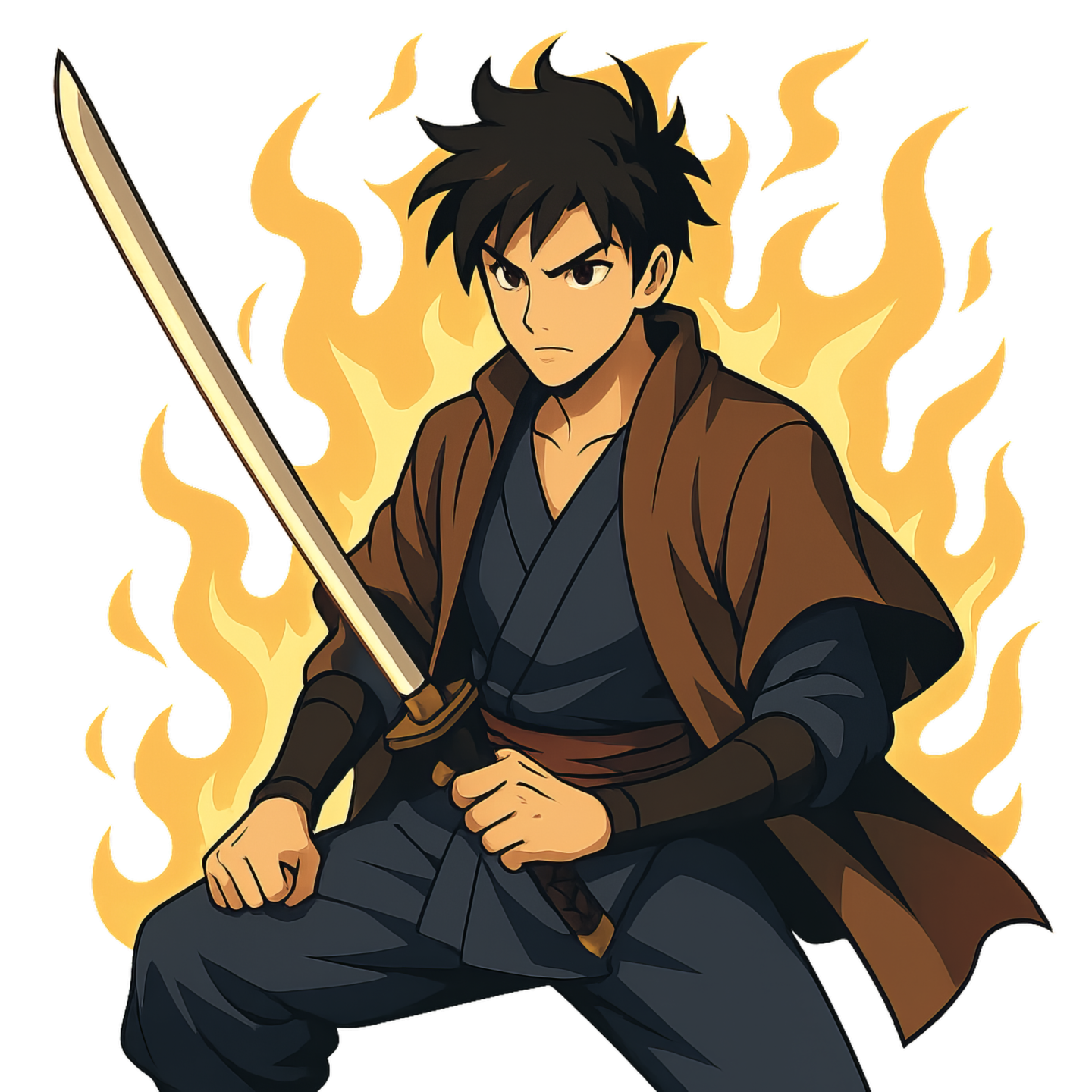 an illustration of a man with a sword in his hand