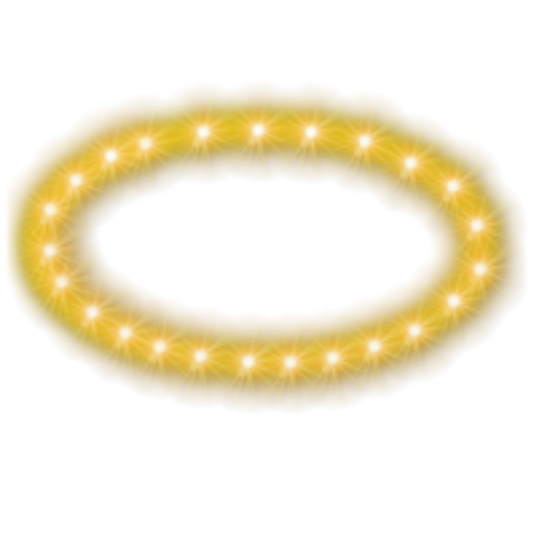 a yellow ring with glowing lights on it