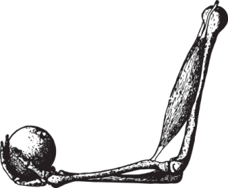 a black and white drawing of a hand holding a ball