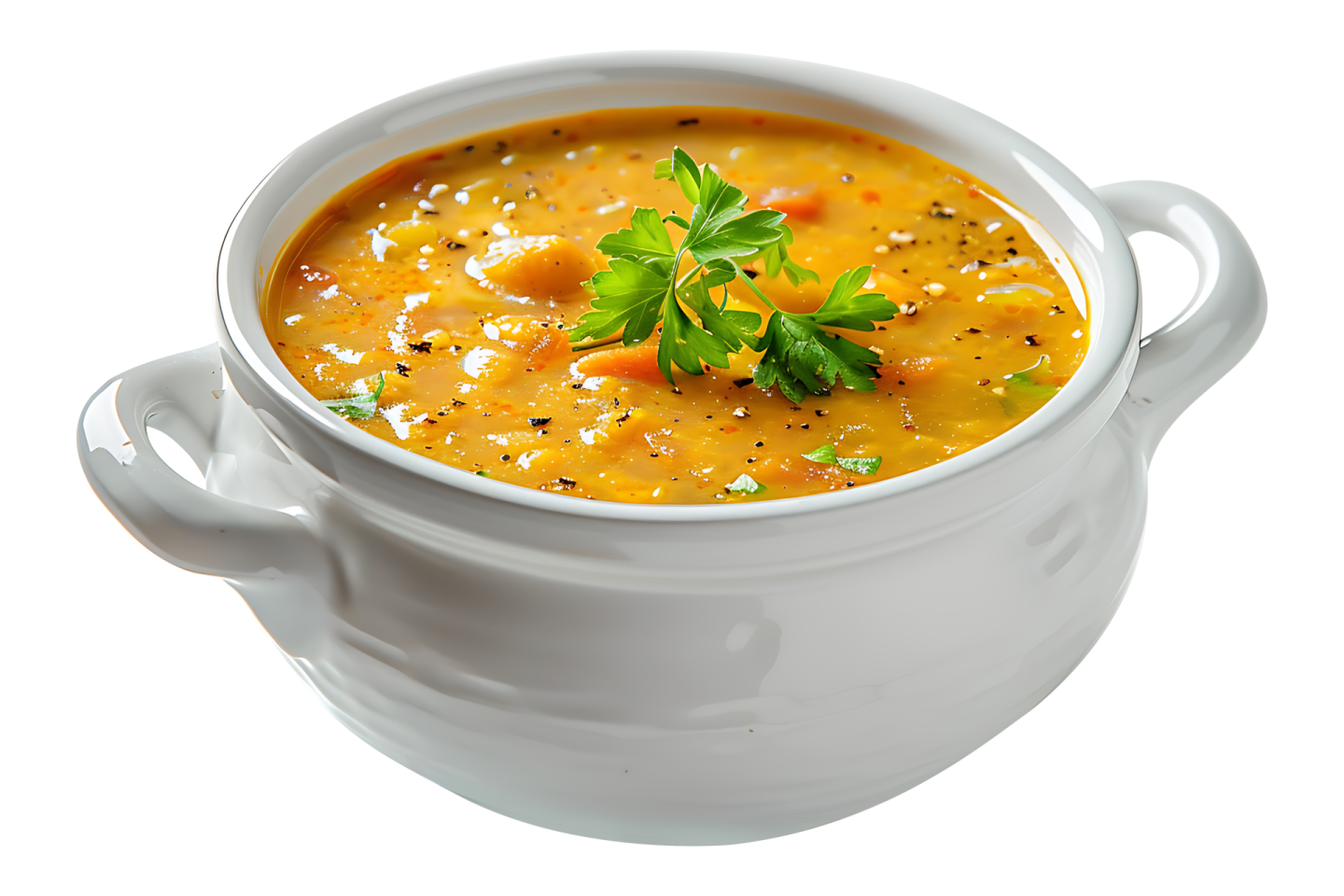 soup in a white bowl