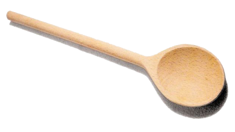 a wooden spoon on a white background