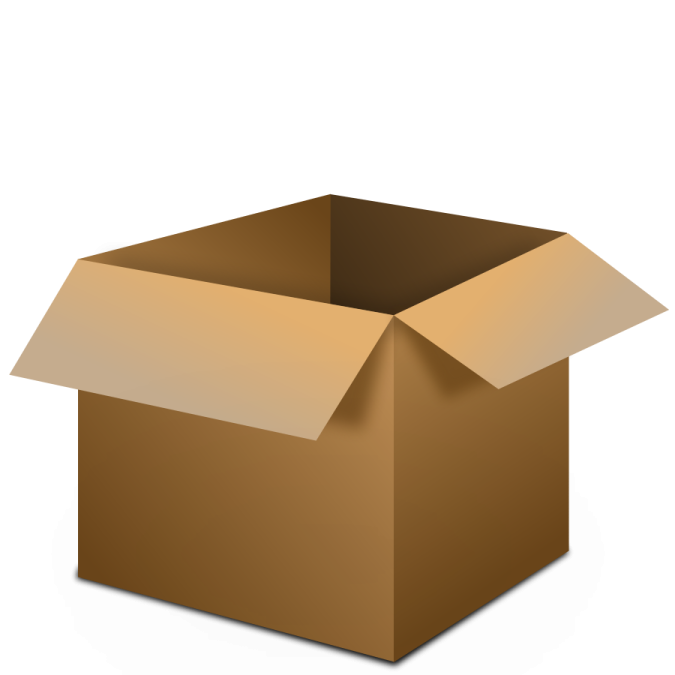 a cardboard box on a white background