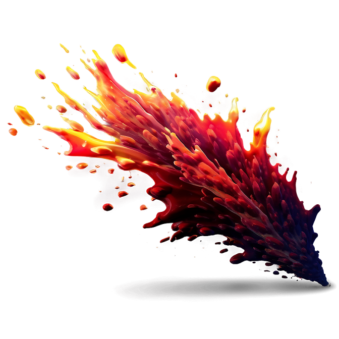 a red and orange explosion of paint
