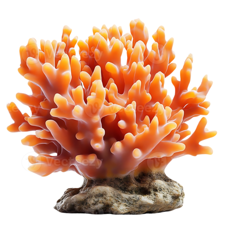 an orange coral on a white background