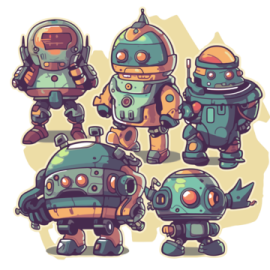 a bunch of robots