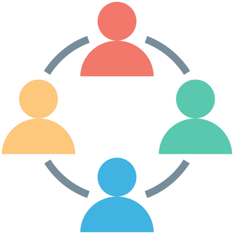 a circle of people connected to each other people