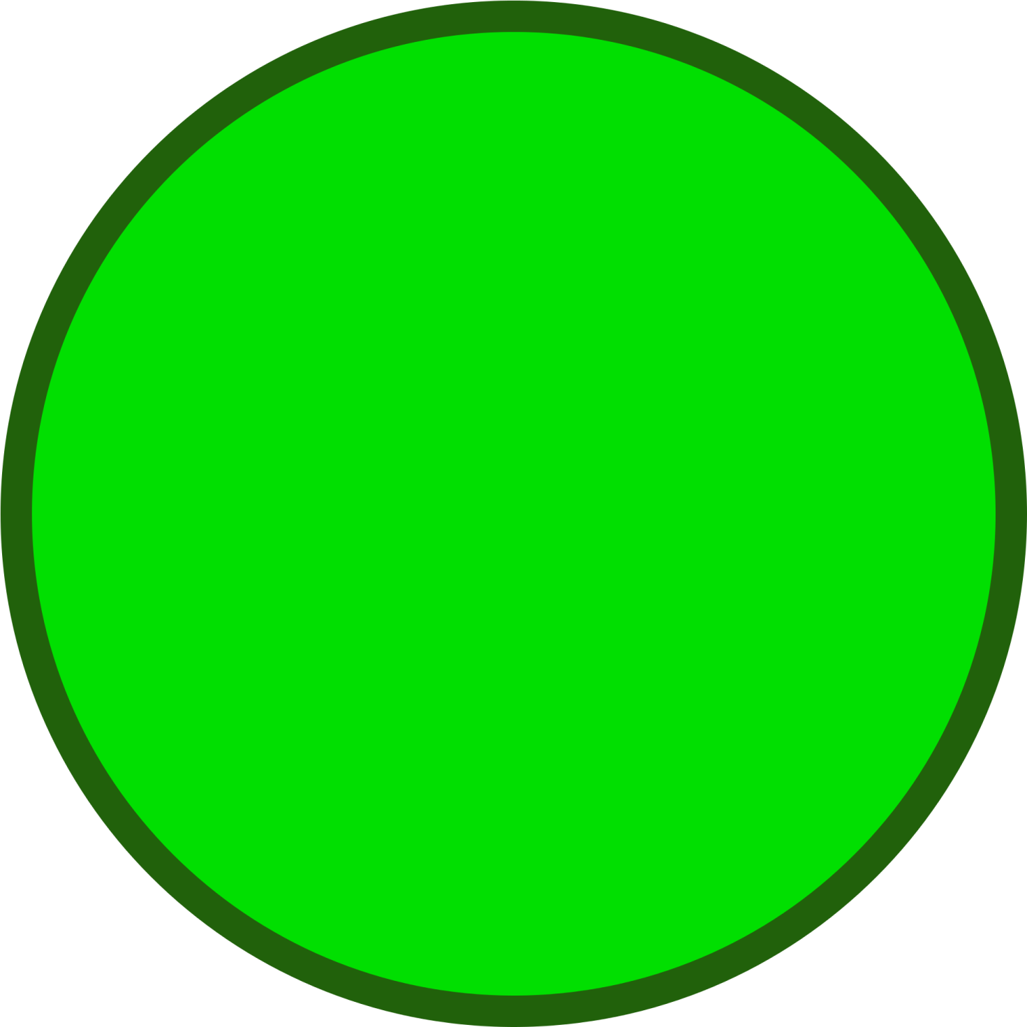 a green circle on a white background