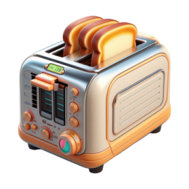 a toaster with two slices of bread on it