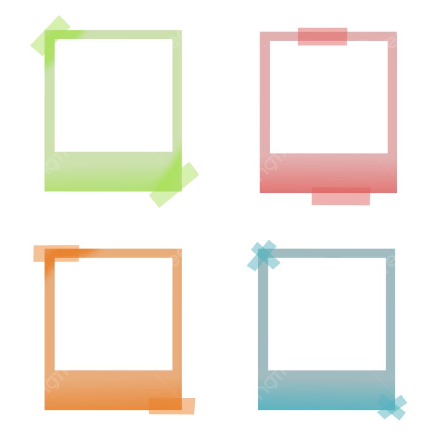 a set of four different colored frames
