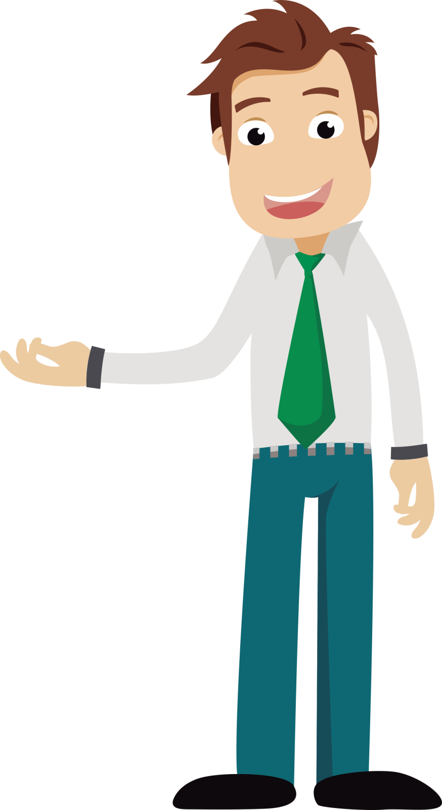 a man in a white shirt and green tie