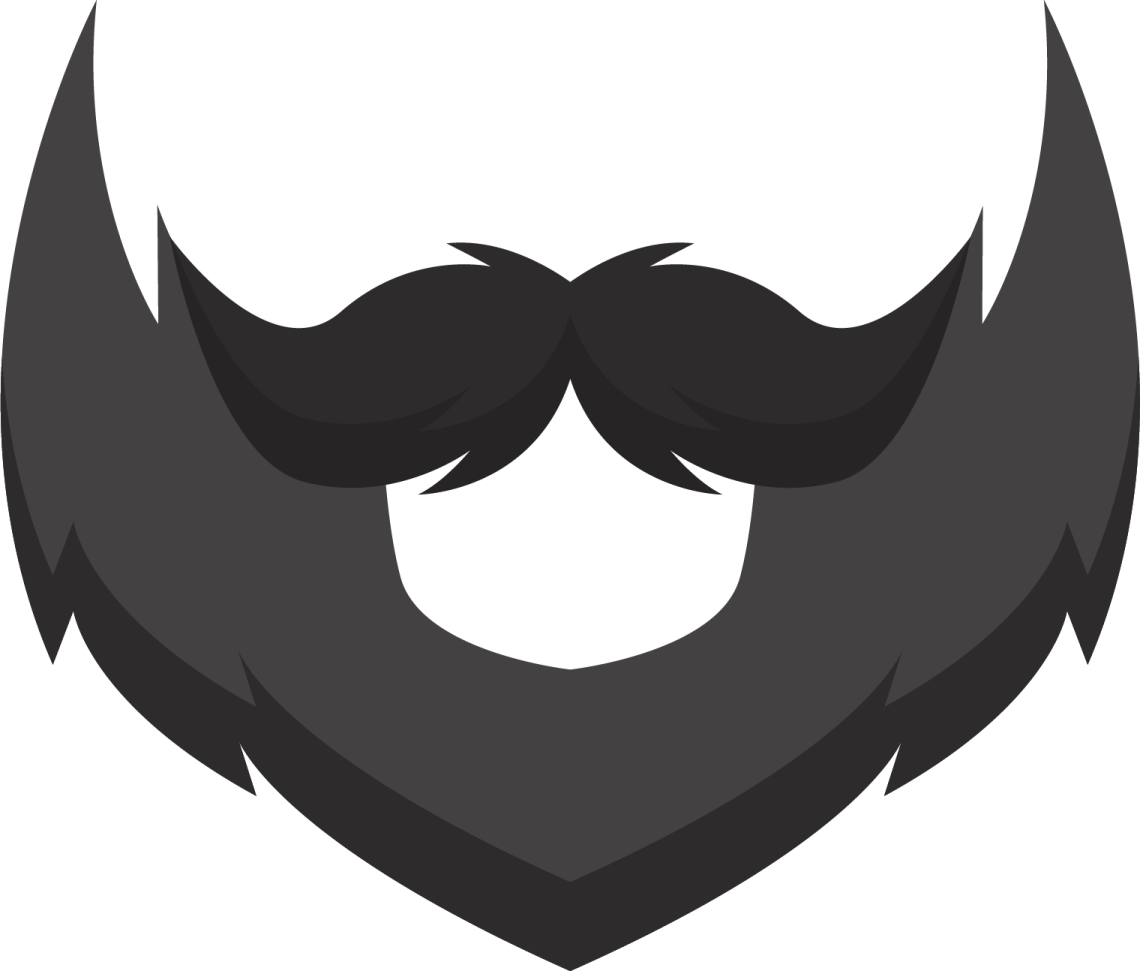 a black and white silhouette of a man's beard