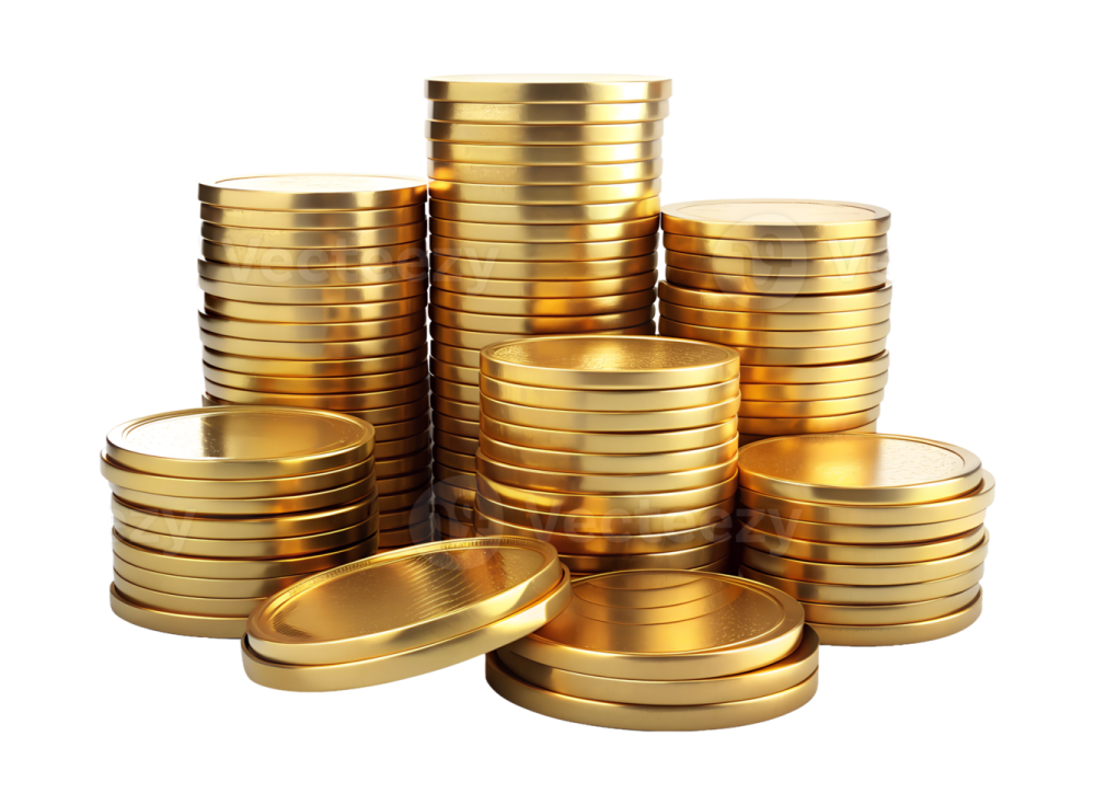 a pile of gold coins