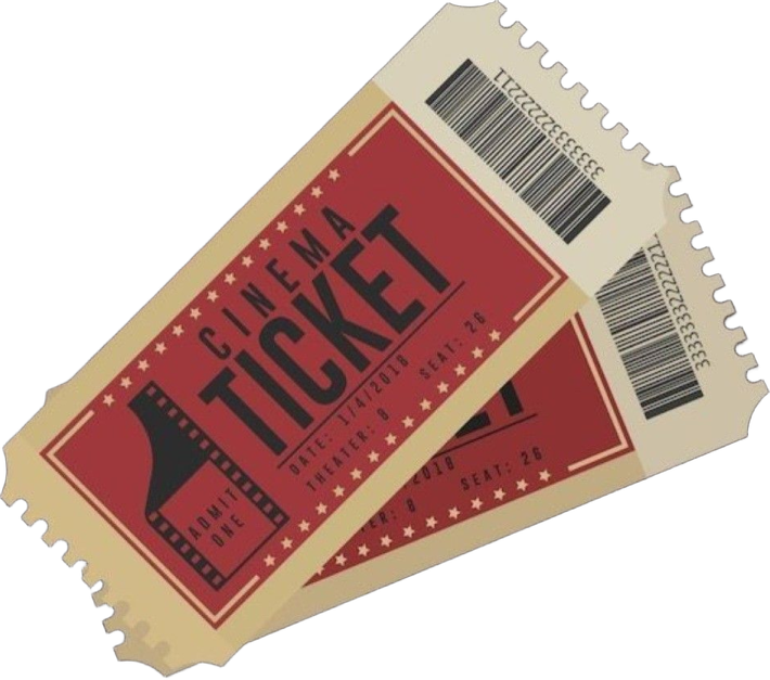 two tickets with the word ticket on them