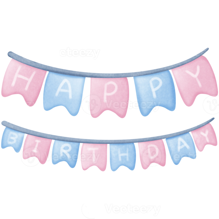 watercolor happy birthday bunting