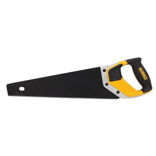 a black and yellow cord saw on a white background