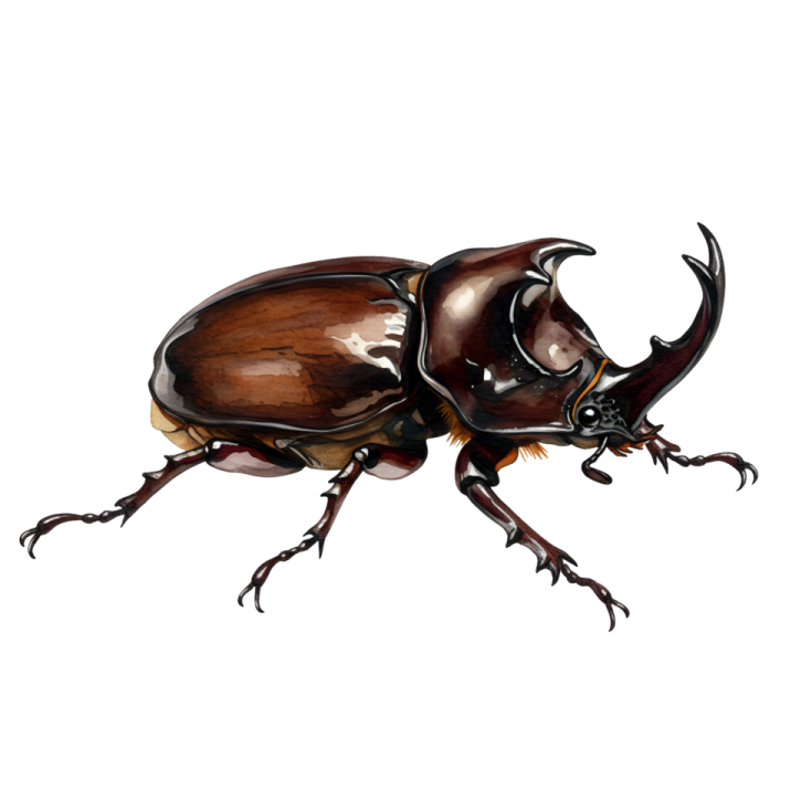 a beetle on a white background