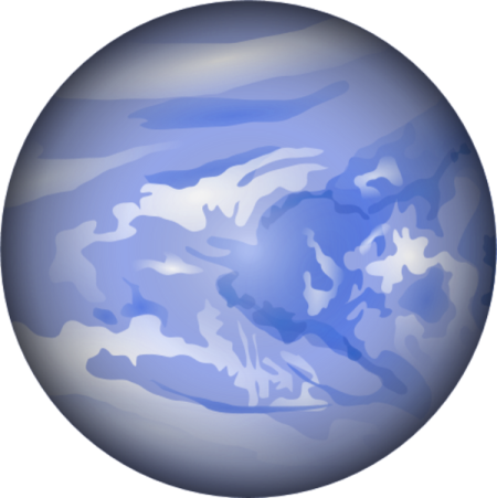 a blue planet with clouds on it