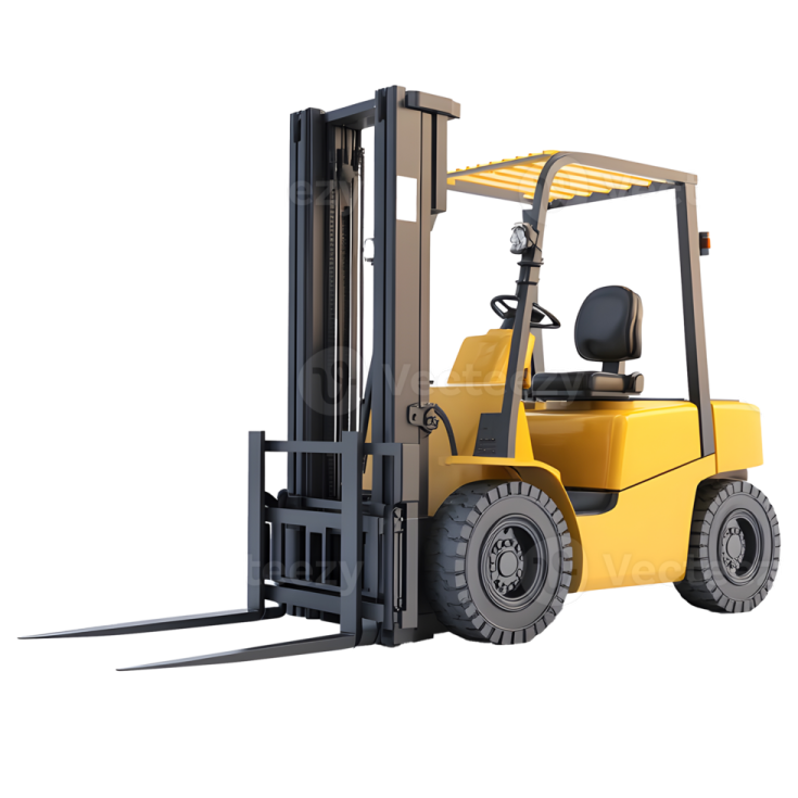 a fork lift truck on a white background