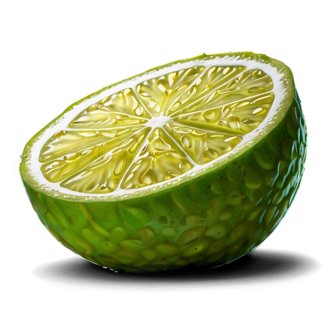 a sliced lime on a white background