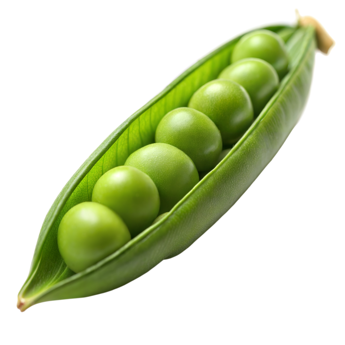green peas on a white background