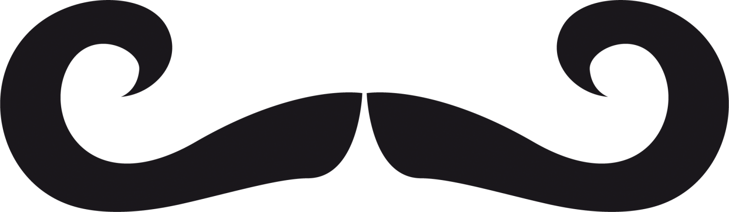 a black and white mustache on a white background