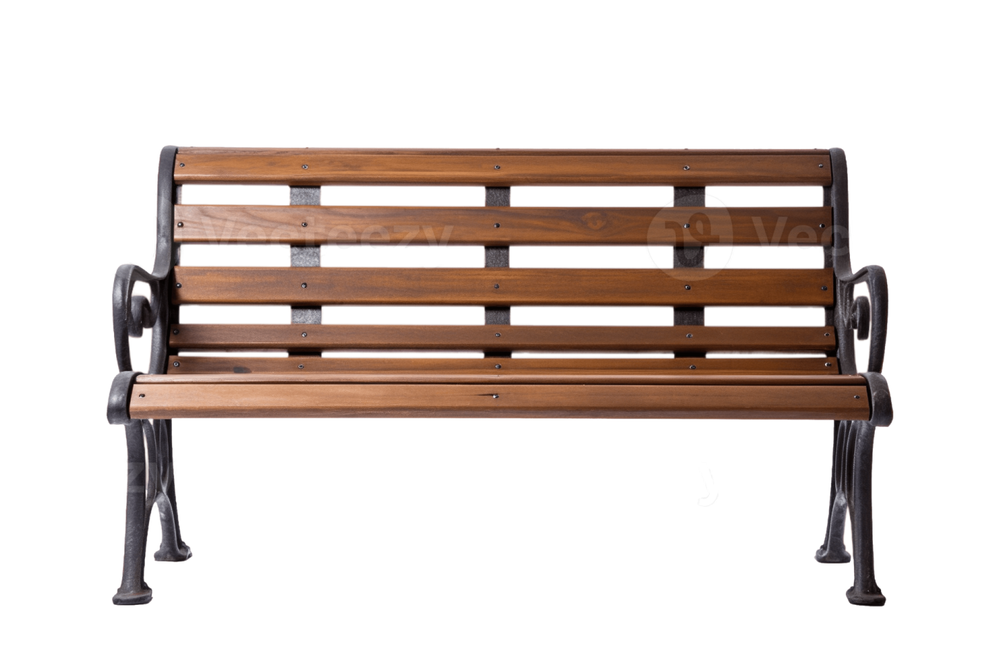 a wooden bench on a white background