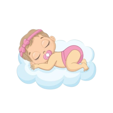 a baby sleeping on top of a cloud