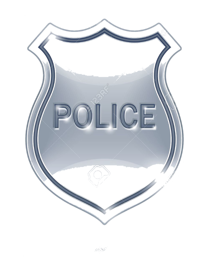 a police badge on a white background stock photo