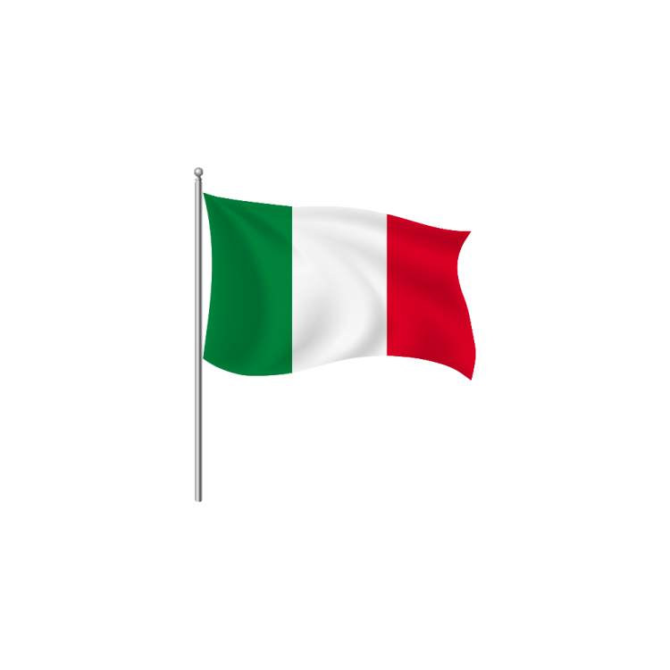 the italian flag on a white background