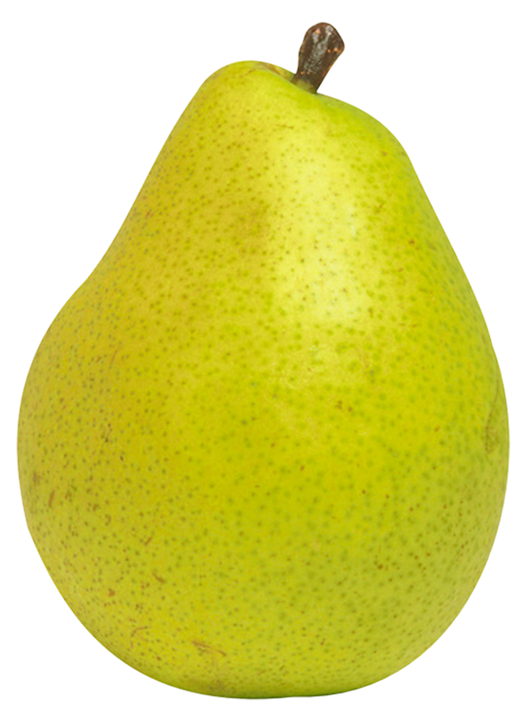a green pear on a white background