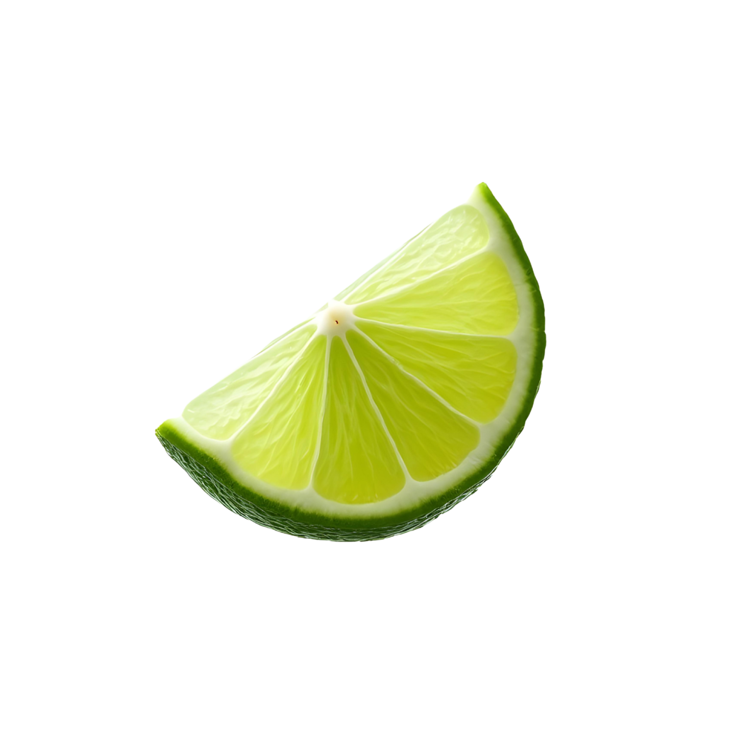 a slice of lime on a white background