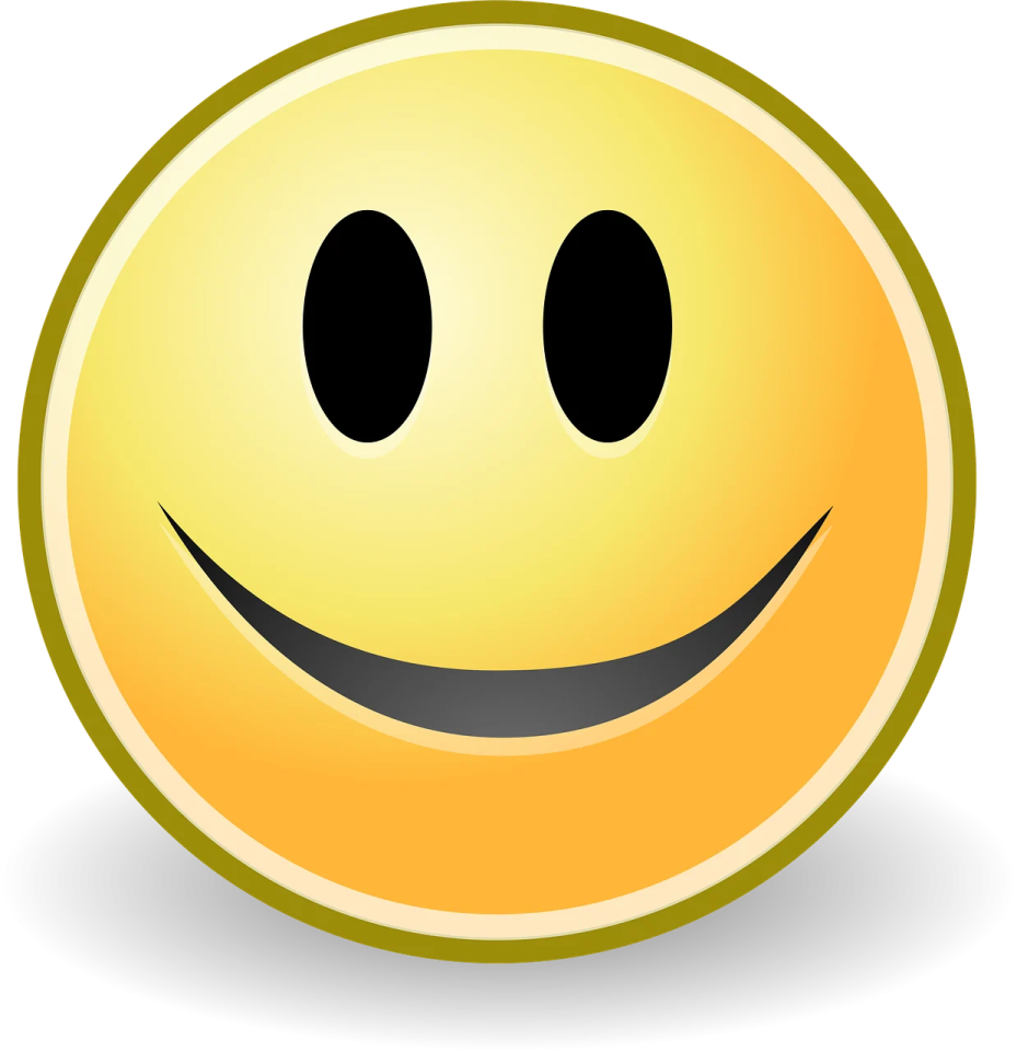 a yellow smiley face with black eyes