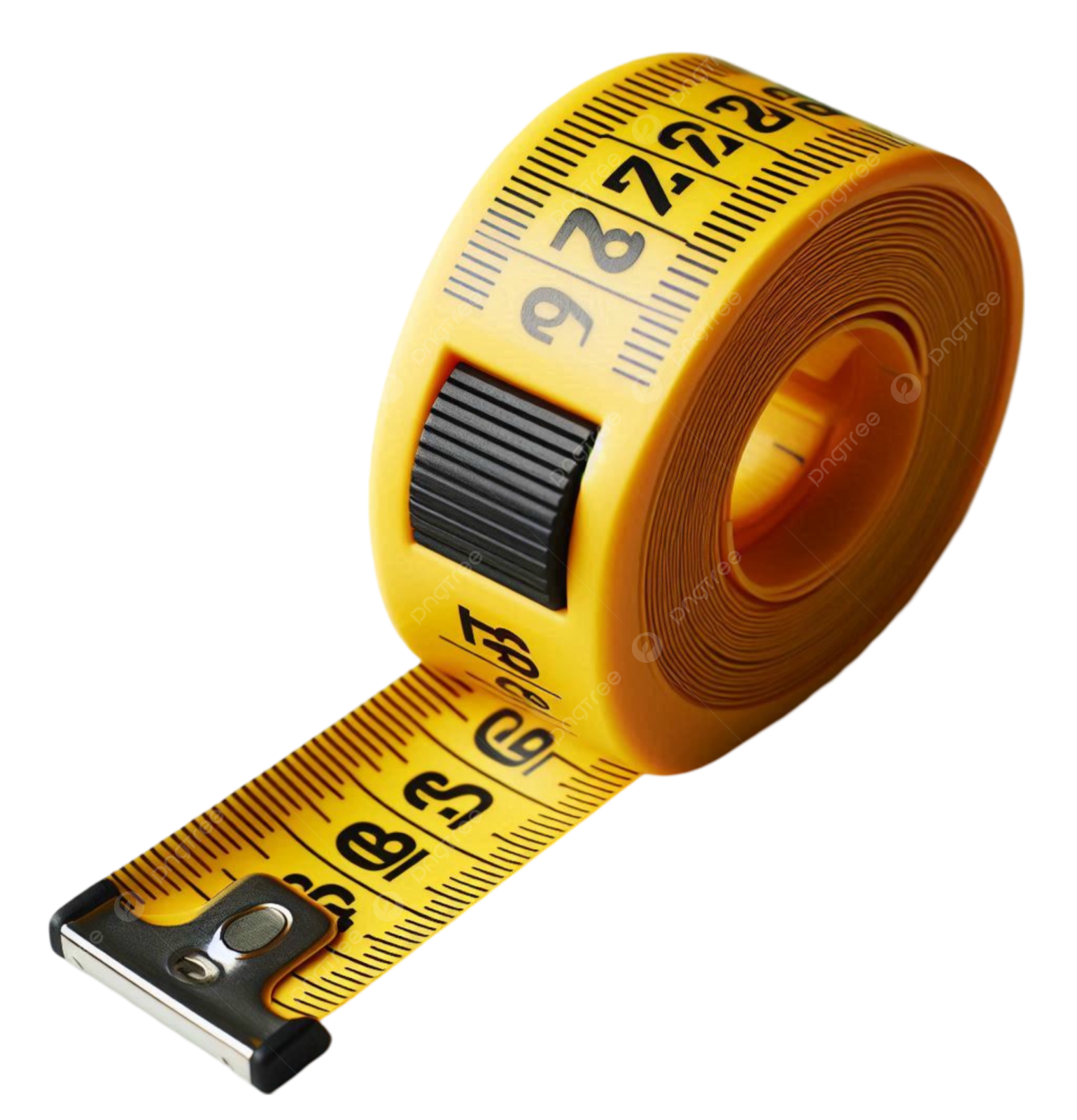 a measuring tape on a white background