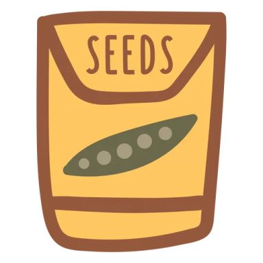 a bag with seeds on it