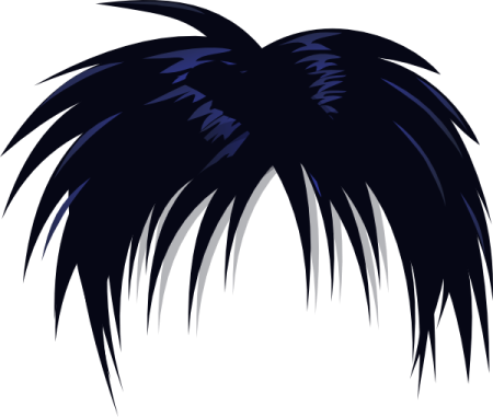 a black and white hair clipart