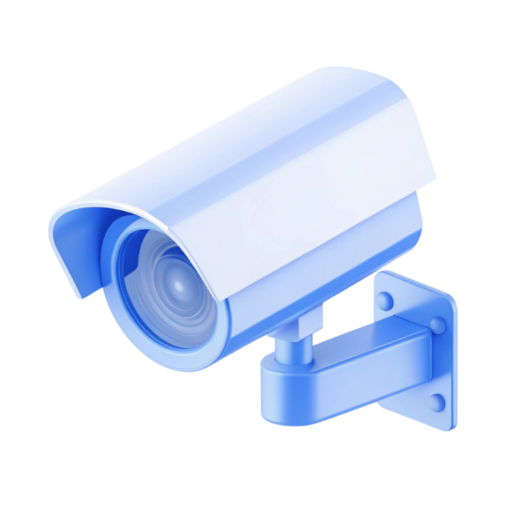 a security camera on a white background