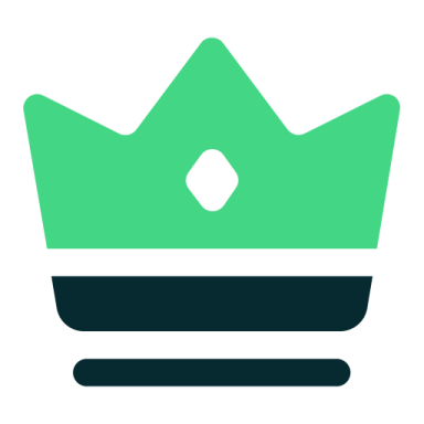 a green crown on a white background